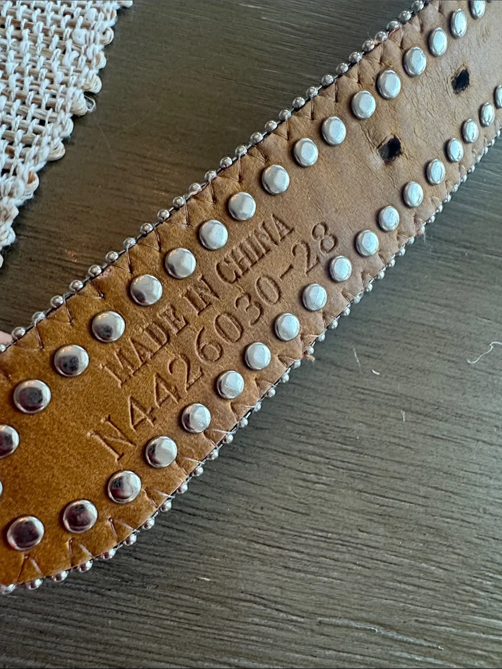 NOCONA pink alligator western cowgirl belt sparkling rhinestone studs Size XS/S